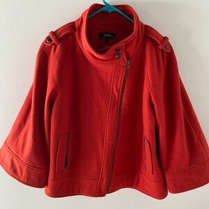 TRIBAL DARK ORANGE wool jacket with oversized sleeves